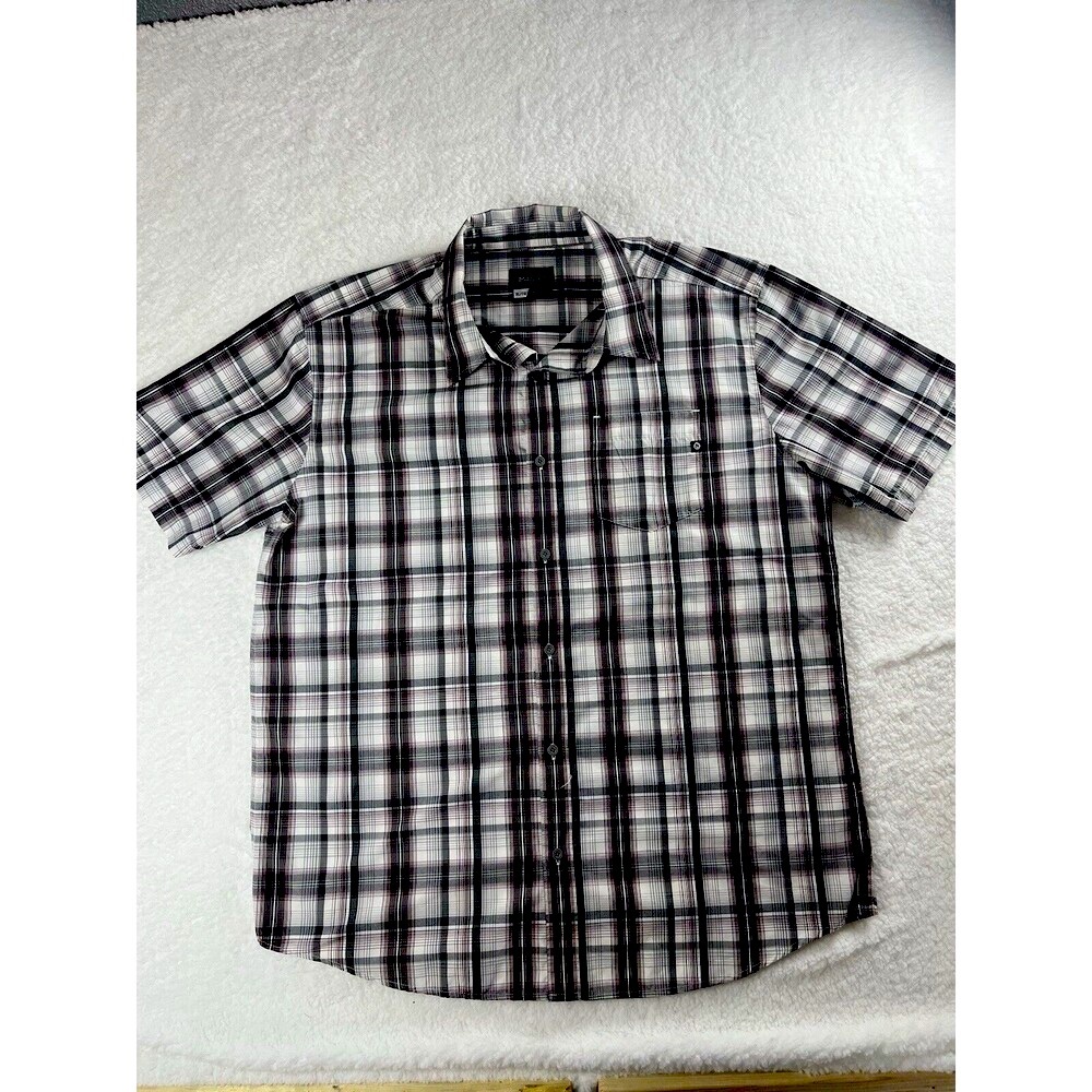 Marmot For Life Shirt Mens XL Plaid Hiking Short Sleeve Button Up Gorp Outdoor